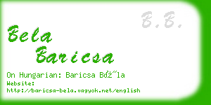 bela baricsa business card